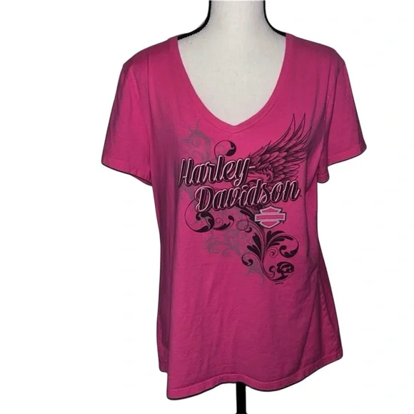 Harley Davidson Hot Pink Cotton T-Shirt Souvenir Collector Shirt Orlando, FL - Picture 3 of 5